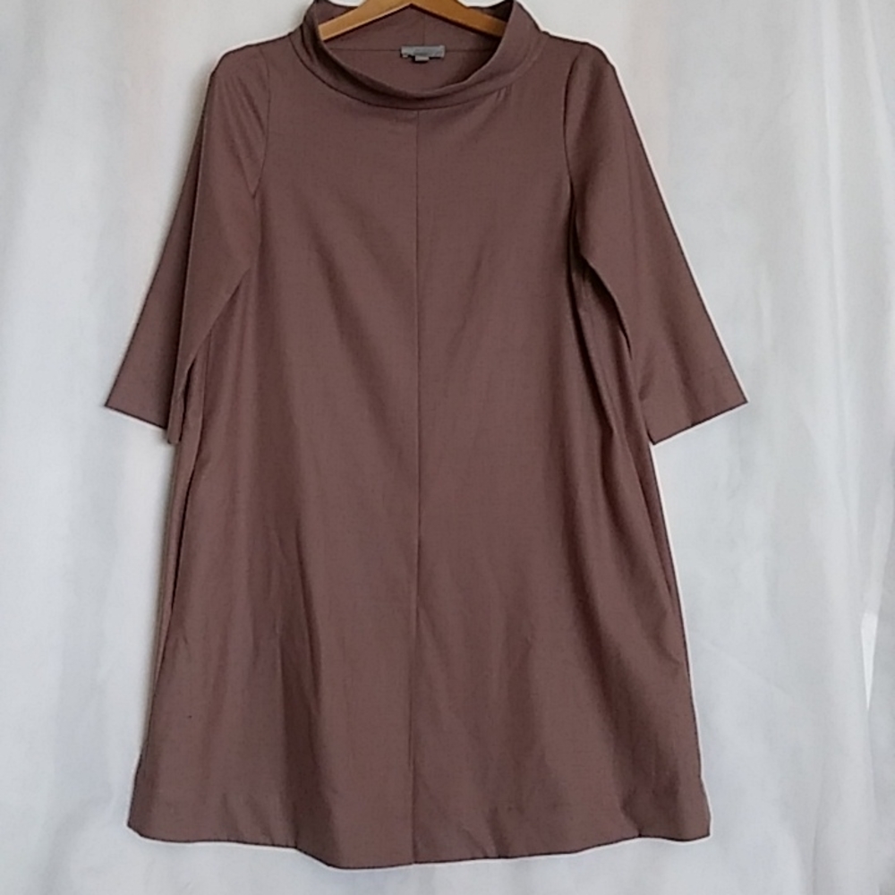 COS Women's Dress Raised Collar 3/4 Sleeve Antique Pink Color Size 6